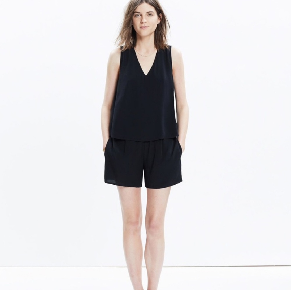 Madewell Overlay Romper in Navy